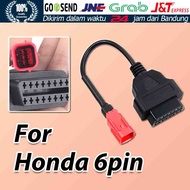 6pin to OBD 16pin Adapter OBD2 Fault Diagnostic Cable for Honda Motorcycle