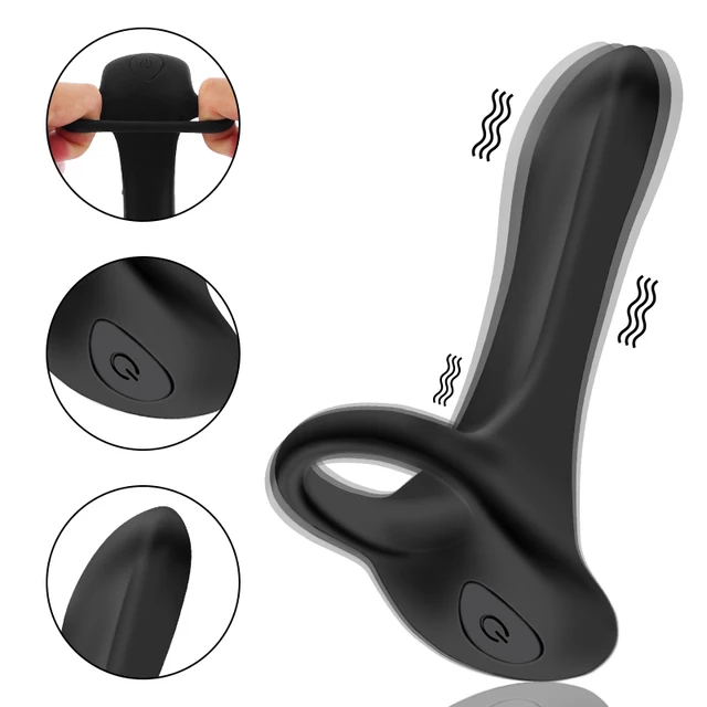 Couples Long Lasting Erection Vibrator With Double Ring s Massager Sex Toy