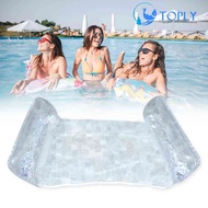 Foldable Inflatable Floating Swimming Mattress Portable Floating Row with Sequins Swimming Pool Water Hammock Recliner