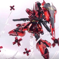 全新未砌 高高 最新金屬電鍍加彩透 RG 1/144 沙煞比 Sazabi 連地台支架和水貼 RED METALLIC TRANSPARENT COATING GUNDAM 高達模型 23