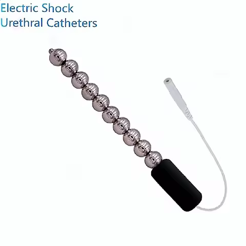 Stainless Steel Horse Eye Stick Dilator And Urethral Pull Beads Generate Electric Shock Orgasm Exper