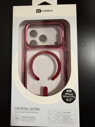 HODA Crystal Ultra 晶石 紅色磁吸玻璃保護殼 for iphone 18pro