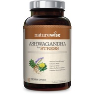 NatureWise Ashwagandha Stress Relief and Anxiety, Calming Organic KSM-66 Ashwagandha Herbal Supplement Organic Extra