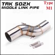 [TXLP] TRK502X Slip-On ตัวเก็บเสียงท่อไอเสียคาร์บอนไฟเบอร์หนีโมโตะดัดแปลงท่อเชื่อมกลางสำหรับ Benelli