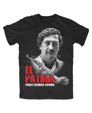 Summer T Shirt Men O-Neck Tee Shirt El Patron Pablo T-Shirt Kult Crime Drugs Kolumbien,Escobar Cool