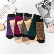 Stokin Muslimah Breathable Tebal Corak Batik Jacquard Muslimah Socks