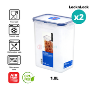[SG Stock] [Bundle of 2] LocknLock PP Microwave Airtight Stackable Classic Food Container Rectangle 1.8L