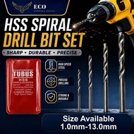 1Pkt TUBUS HSS Drill Bit Coring Drill Bit High Speed Steel Jobber Bit Mata Drill Besi Heavy Duty