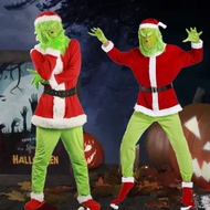 Grinch Christmas Halloween COSTUME Christmas dress green hair monster Grinch party costume adult male stage costume