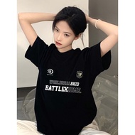[Cherry 7] 100% Cotton Girls T-shirt Front Shoulder T-shirt American Short-Sleeved Round Neck Short-