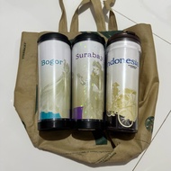 [BUNDLING] Preloved Starbucks Indonesia Tumbler Bogor You Are Here Collection AcrylicSurabaya Starbu