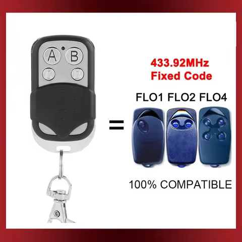 Clone For FLORS FLO1 FLO2 FLO4 Garage Door Remote Control 433MHz Fixed Code Face to Face Copy FLO1 F