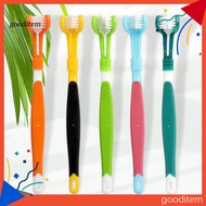 [Gooditem] Pet Toothbrush Three Sided Multi-angle Cleaning Plastic Dog Soft Bristle Toothbrush for O
