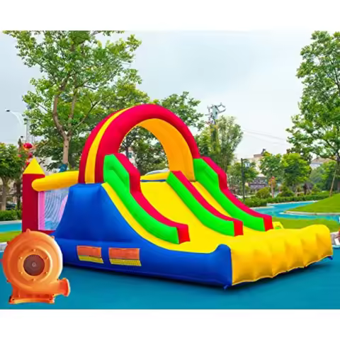 HuaKastro 16x7.2FT Inflatable Bounce House with 2 Racing Slides Large Climbing Wall 3 in 1 Inflatabl