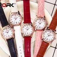 OPK 2021ใหม่ Original นาฬิกาหนังสำหรับ Women น่ารักนักเรียนกันน้ำนาฬิกานาฬิกาเพชรประณีตสีชมพูสีขาวสีดำสีน้ำตาลสีแดง