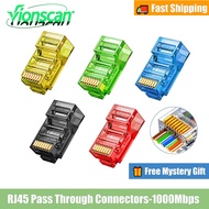 VionscanRJ45 CAT6 Pass Through Connectors EZ To Crimp Network Connector Assorted Color