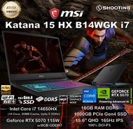 MSI - [RTX5070] Katana 15 HX B14WGK ( i7-14650HX/ RTX5070/ 15.6" QHD 165Hz) 手提電腦
