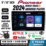 [6GB RAM + 64GB ROM] Pioneer Style Android Player 9"10 inch Quad Core Car Multimedia MP5 Player Wifi