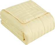 King Size Weighted Blanket for Adults (25 lbs, 80” x 87”, Mustard Yellow Stripes) Heavy Blanket for 