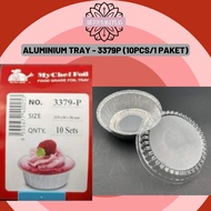 3379-P Aluminium Foil Tray with Clear Lid {10pcs} Bulat / Round MyChef Foil Tray 3379P