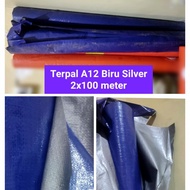 Barang Terlaris Terpal Roll A12 Biru Silver 2X100 Meter