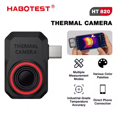 Habotest HT820 256*192 Android Type-C Thermal Imager 25Hz for Solar Panel Power Device Fault Detec M