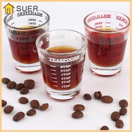 SUER Shot Glass Measuring Cup, Heat Resistant 60ml Espresso Shot Glass, Accessories Espresso Essentials Universal Measuring Shot Glass