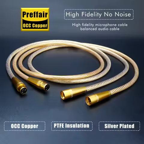 Gold XLR Cable 8N OCC Silver Plated RCA Gold Plated Reference Audio Line With RCA XLR Plug For Ampli