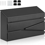 Yaocom Wall Mount Mailbox Large Capacity Mailbox for Outside Galvanized Steel Rustproof Metal Mail D