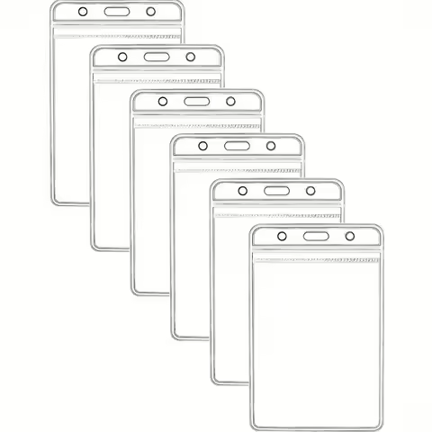 Waterproof Card Holder Vertical ID Badge Holder Portable Transparent Factory ID Student Enrollment I
