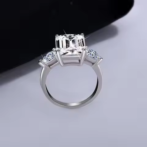 Wholesale Fancy Shape Diamond Ring - Women's PT950 Platinum, 5 Carat Radiant Cut Moissanite, Luxury 