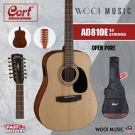 Cort AD810E OP 12 Strings Dreadnought Acoustic Electric Guitar 41'' with Original Bag - Open Pore