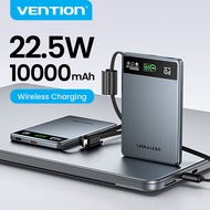 Vention 10000mAh 5000mAh Magnetic Powerbank Built in Cable Ultra Slim Magnetic Wireless Charging Pow