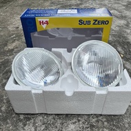 SUB ZERO Universal Round Car Headlamp, Headlight H4 GLASS FRAME (2PCS SET)