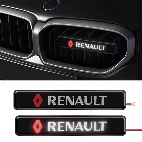 Car Front Grille Sticker Badge Car Head Grill Emblem LED Light Emblem For Renault Alfa Romeo Honda J