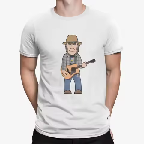 Free World Rocker T Shirt Vipwees Inspired Music Neil Young Retro