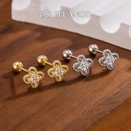 Eleanor Accessories 925 sterling silver earrings for women with 4-leaf clover shape, earring jewelry