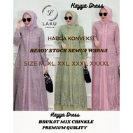Hayya Dress New Brukat Muslim Gamis DRESS BRUKAT HAYYA DRESS LUXURY PARTY GAMIS CRINKLE MIX tulle