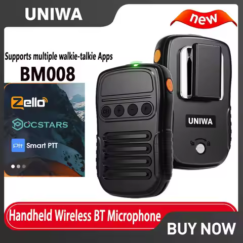 UNIWA BM008 Zello Walkie Talkie Zello SOS Button PTT Button 1800mAh POC Handheld Wireless BT Microph