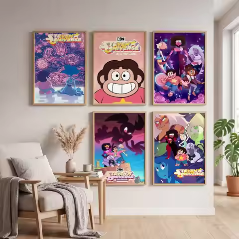 Cartoon Network Steven Universe Poster Self-adhesive Art Waterproof Paper Sticker Coffee House Bar R