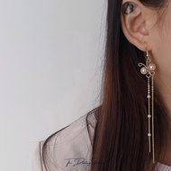 【14k Gold】Butterfly Drop Earrings Hook Earrings