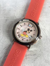 米奇老鼠 粉紅面 哥爾夫球 仿古自動手錶