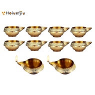 Alloy Metal for Diwali Decoration Oil Lamp 10 Pcs Kuber Diya for Diwali Diya Vilakku for Puja Pooja 