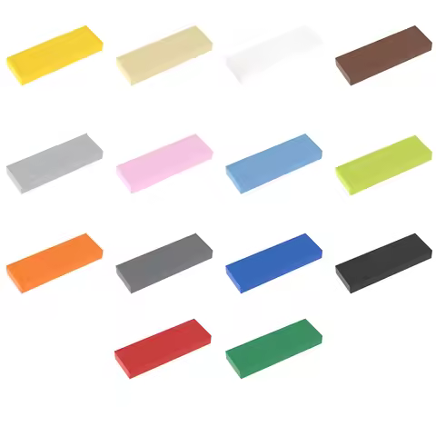 50&100&200PCS Tile 63864 DIY 1x3 Building Blocks Bricks Smooth Educational Creative Toys Children Si