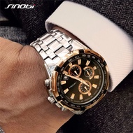 SINOBI Chronograph Watches Top Brand Men's Quartz Design Waterproof Man Wristwatches Best Gifts Clock for Husband SYUE