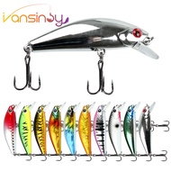 Fishing Lure Sinking Minnow  6.5g/5cm 3D Eyes Laser Bait With 2 Trible Hook