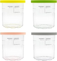 Replacement Ice Cream Pints with Silicone Lids, Compatible with Ninja Creami Deluxe Ice Cream Maker 
