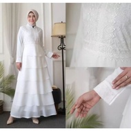 gamis putih,gamis wanita,gamis brokat terbaru,gamis Turki,baju wanita terlaris,gaun pesta,baju pesta