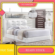Katil Putih Single / Super Single Queen / King Bed Frame High Quality PVC Bed Divan Bed
