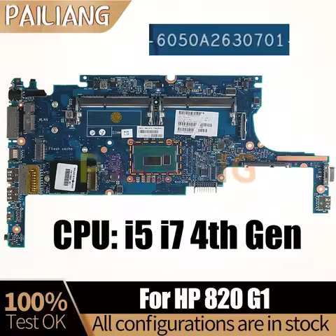 For HP Elitebook 820 G1 Notebook Mainboard 6050A2630701 i3 i5 i7-4th 778829-001 731066-601 778829-00
